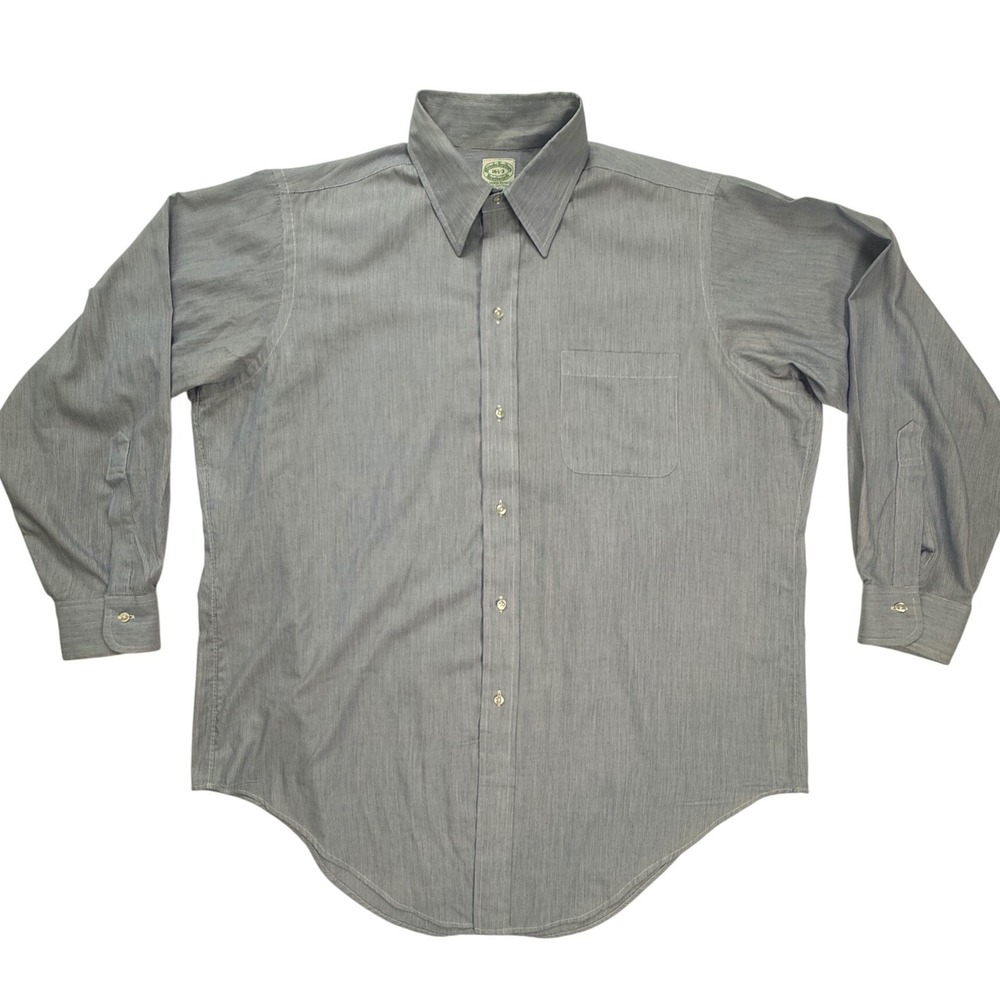 Brooks Brothers Brookscloth Mens 16.5-3 Blue Striped Button Down Shirt L/S